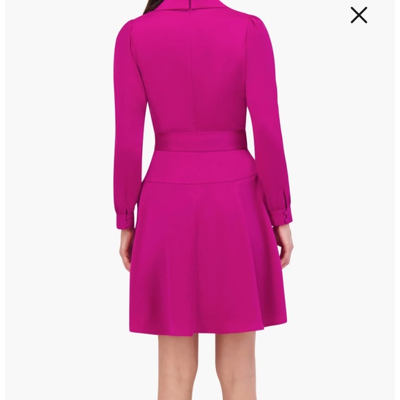 Shawl Collar Long Sleeve Satin Dress Vince Camuto - Picture 2 of 16